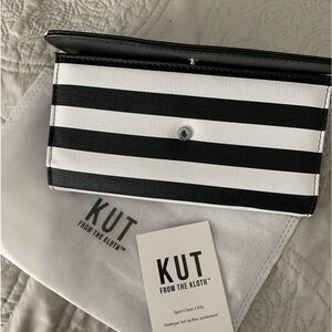 Kut from the Kloth vegan leather striped wallet.